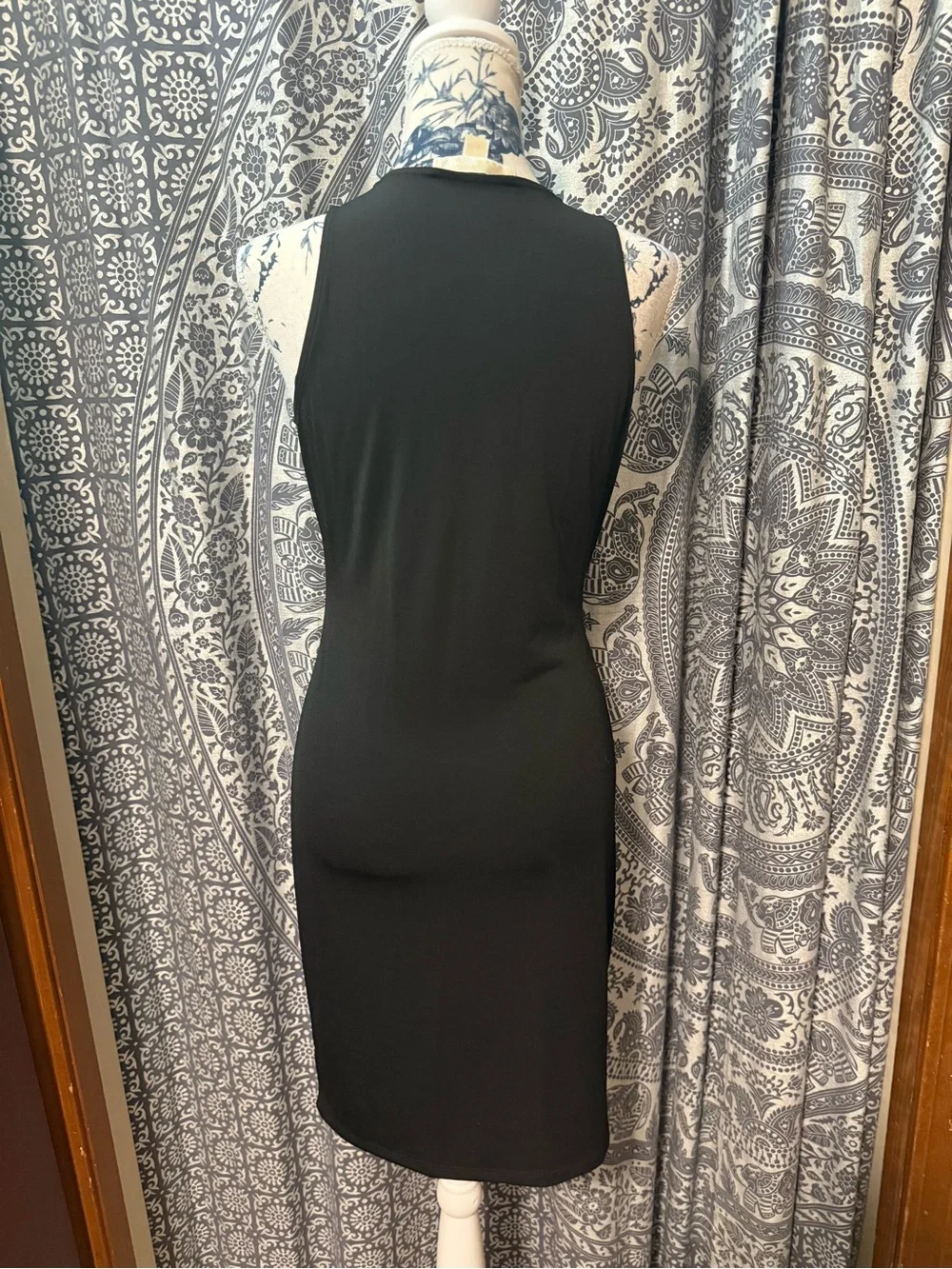 Michael Kors Black Twist-Front Midi Dress